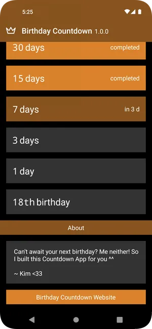 Birthday Countdown